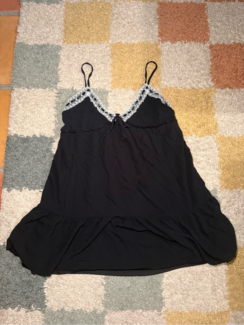 Black Lace-Trim Dress